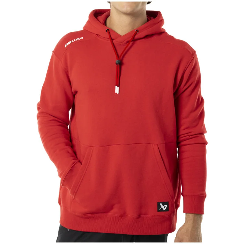 Bauer Ultimate Red Hoodie Minimalist Men's Casual 