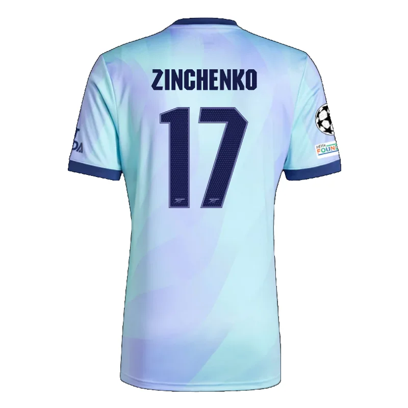 adidas Arsenal Oleksandr Zinchenko Third Jersey w/ Champions League Patches 24/25 (Clear Aqua/Light Flash Purple) Sophisticated Men's 