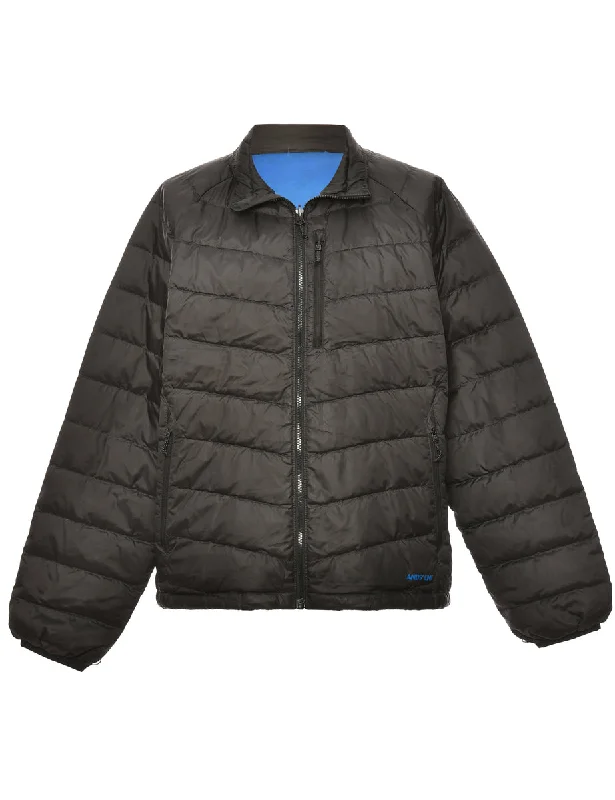 Puffer Black Coat - L Trendy Men's Scandinavian