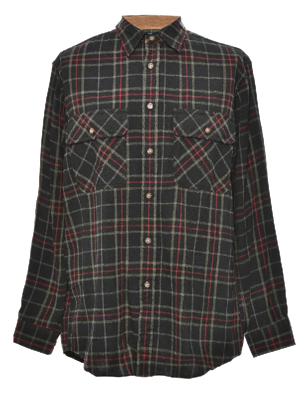 Long Sleeved Black Checked Shirt - M Dynamic Men's Glow