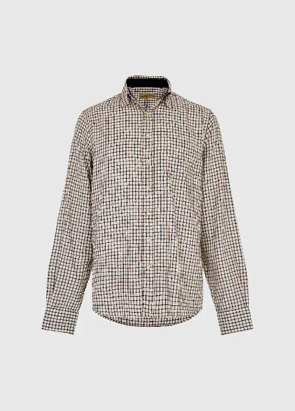 Connell Tattersall Check Shirt - Ox Blood Elegant Men's Formal 