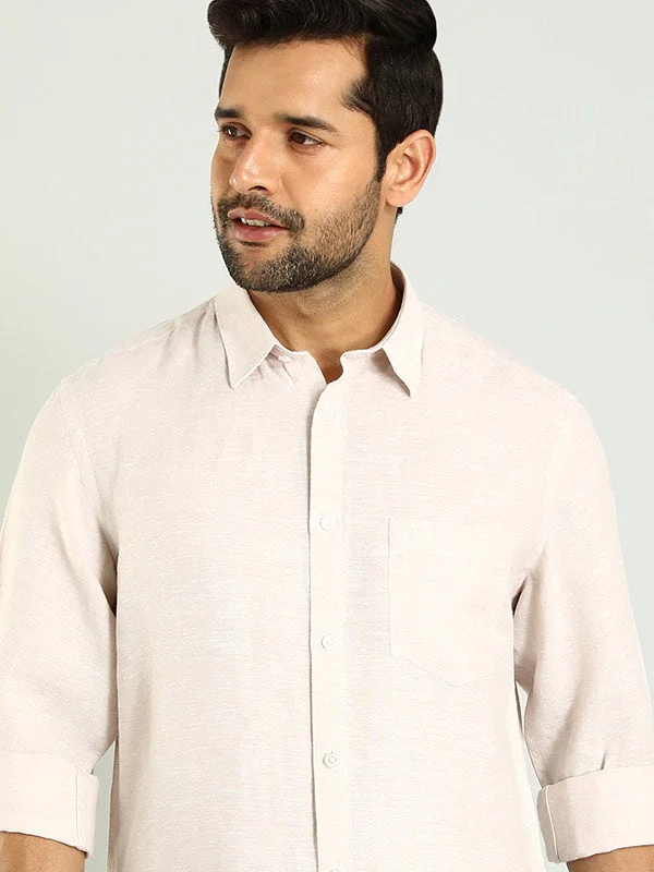 Men Solid Full Sleeve Linen Shirt Relaxed Men's Australian 