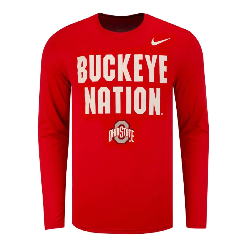 Ohio State Buckeyes Nike Football Mantra Long Sleeve T-Shirt Preppy Men's College