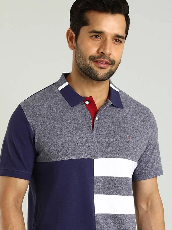 Men Color Block Polo T-Shirt Modern Men's 