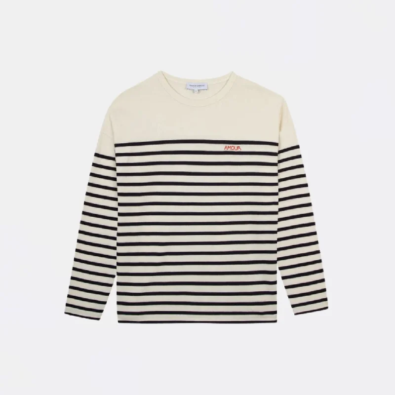 "Amour" Montpar Sailor Shirt (Ivory Dark Navy) Monochromatic All