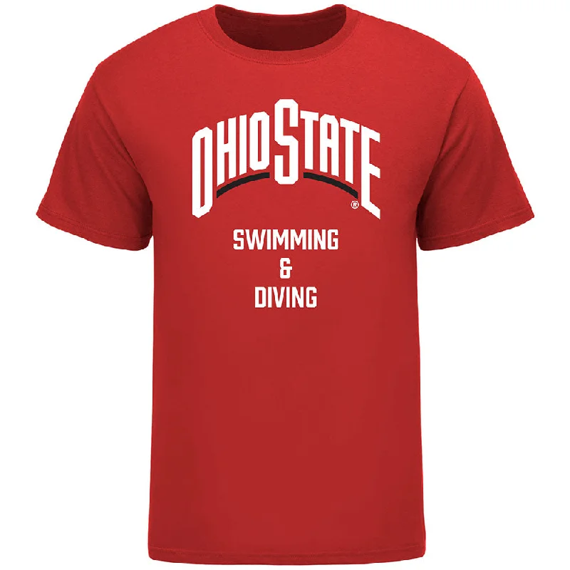 Ohio State Buckeyes Swimming & Diving Scarlet T-Shirt Relaxed Men's Australian 