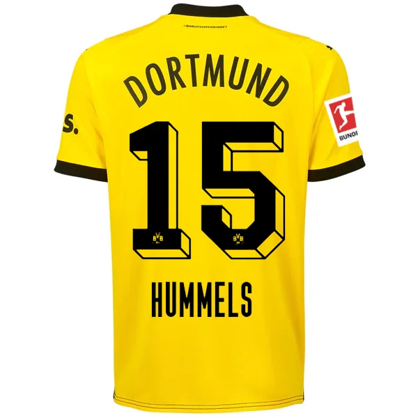 Puma Borussia Dortmund Mats Hummels Home Jersey w/ Bundesliga Patch 23/24 (Cyber Yellow/Puma Black) Cclassic Men's Tweed