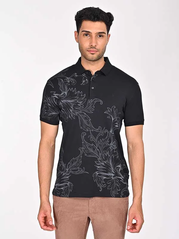 Men Printed Polo T-Shirt Sleek Men's Contemporary 