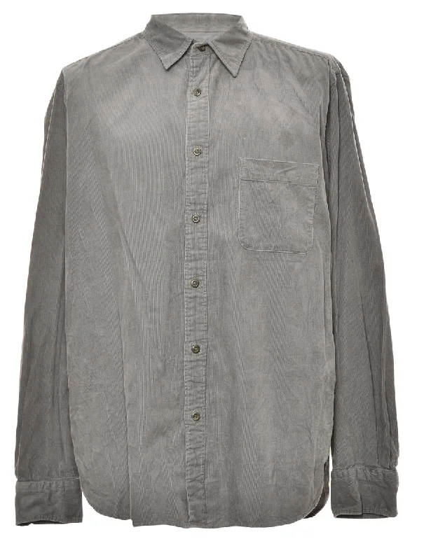 Corduroy Grey Classic Shirt - L Youthful Men's Anime