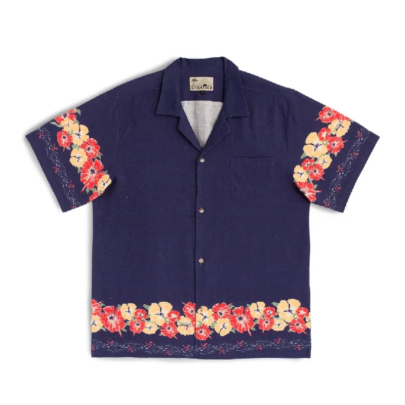 Camp Shirt (Indigo Ornate Bloom) Trendy Men's Bucket