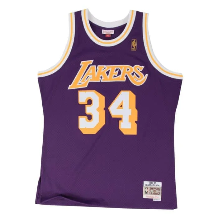 Mitchell&Ness Los Angeles Lakers Road Jersey (Shaquille O’Neal) Cclassic Men's Tweed