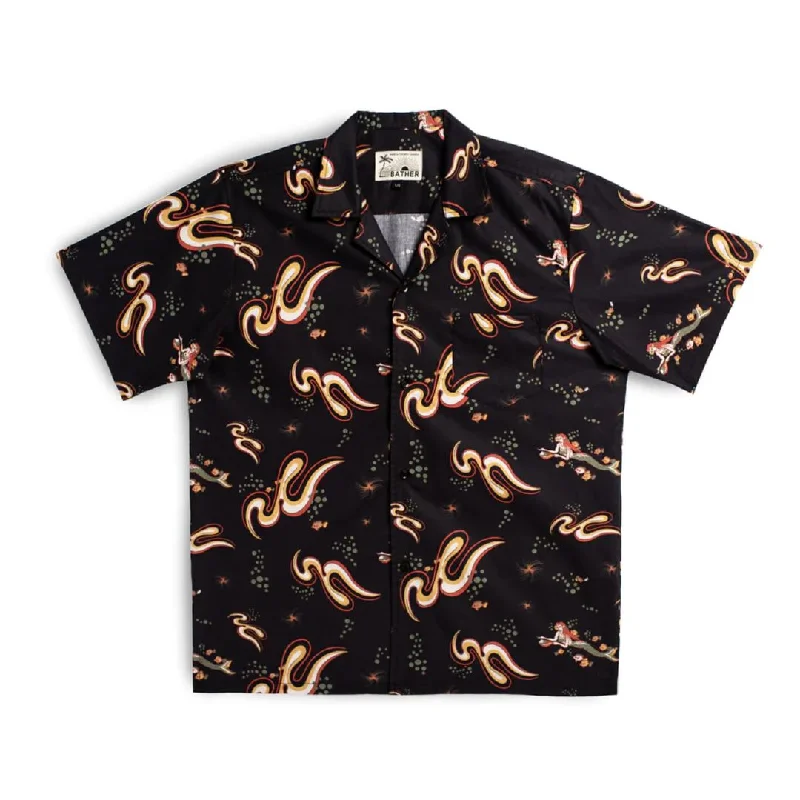 Camp Shirt (Black Siren Ocean) Hip Men's Retro