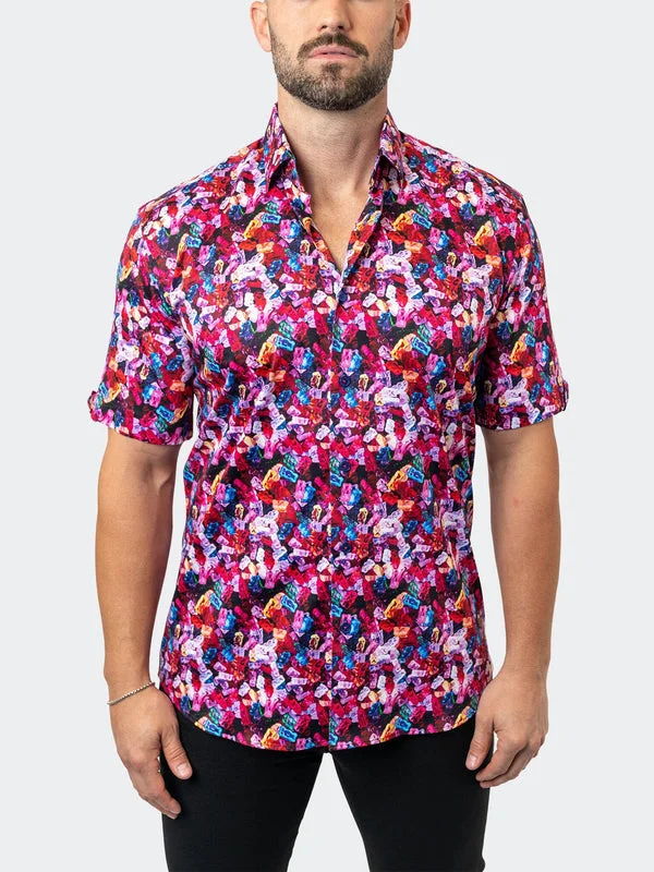 Maceoo Stretch Short-Sleeve Shirt | Galileo Gummies Multi Masculine Men's 