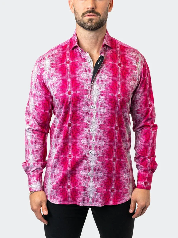 Maceoo Stretch Shirt | Einstein Tahitian Pink Cclassic Men's Tweed