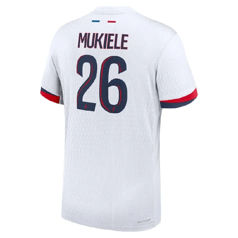 Nike Paris Saint-Germain Authentic Nordi Mukiele Away Jersey 24/25 (White/Midnight Navy) Sleek Men's Metallic