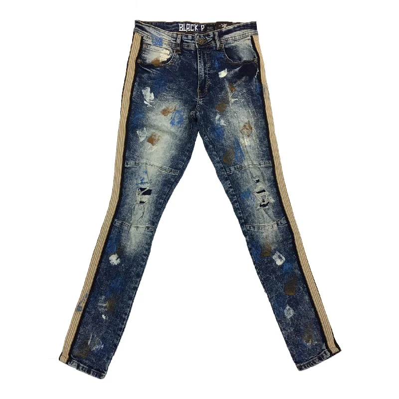 Black Pike Painted Stripe Jean (Vintage Blue) Tough Men's Military