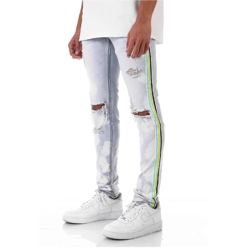 KDNK Tri-Striped Bleached Jean (Tinted Blue) Dynamic Men's Glow