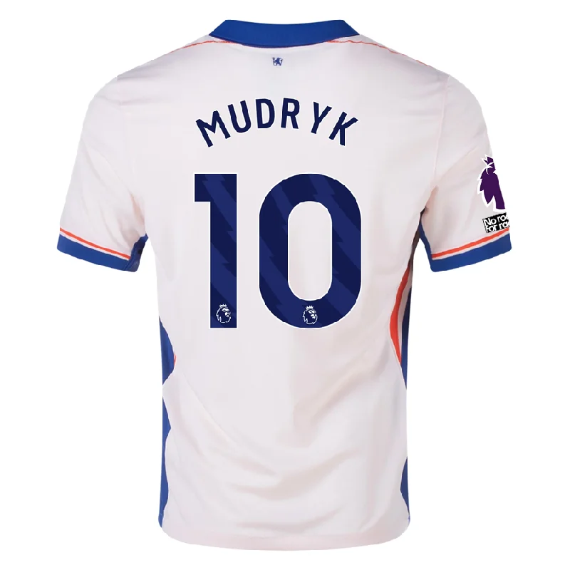 Nike Chelsea Mykhailo Mudryk Away Jersey w/ EPL + No Room For Racism Patches 24/25 (Guava Ice/Rush Blue) Business