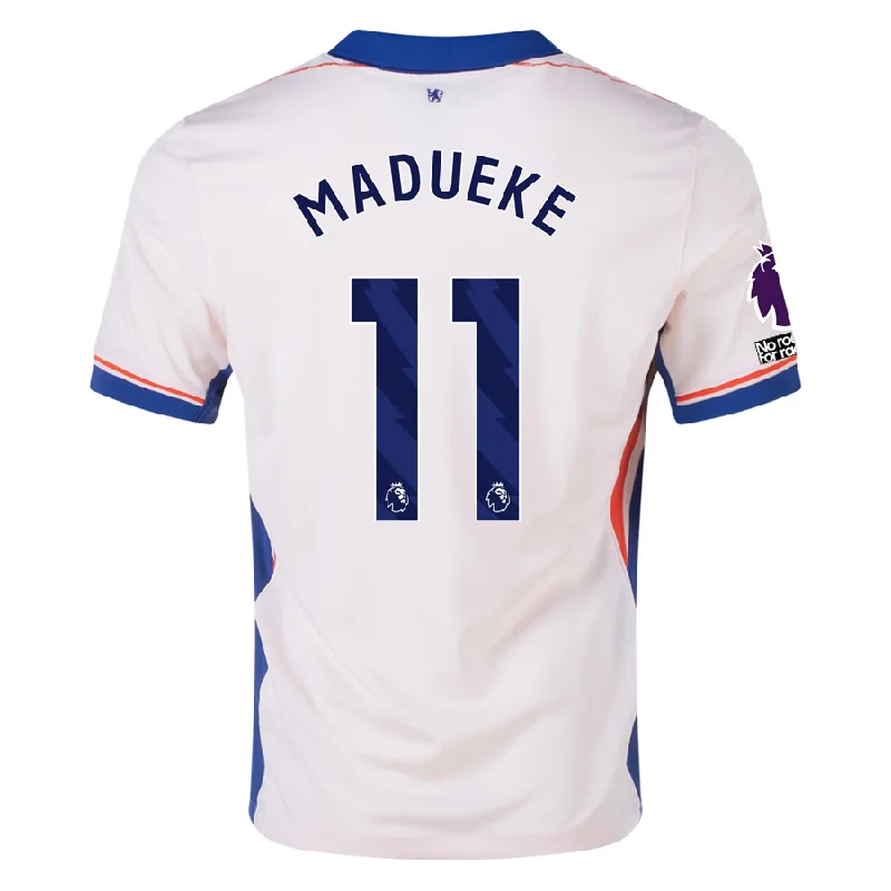 Nike Chelsea Noni Madueke Away Jersey w/ EPL + No Room For Racism Patches 24/25 (Guava Ice/Rush Blue) Bohemian Men's Free