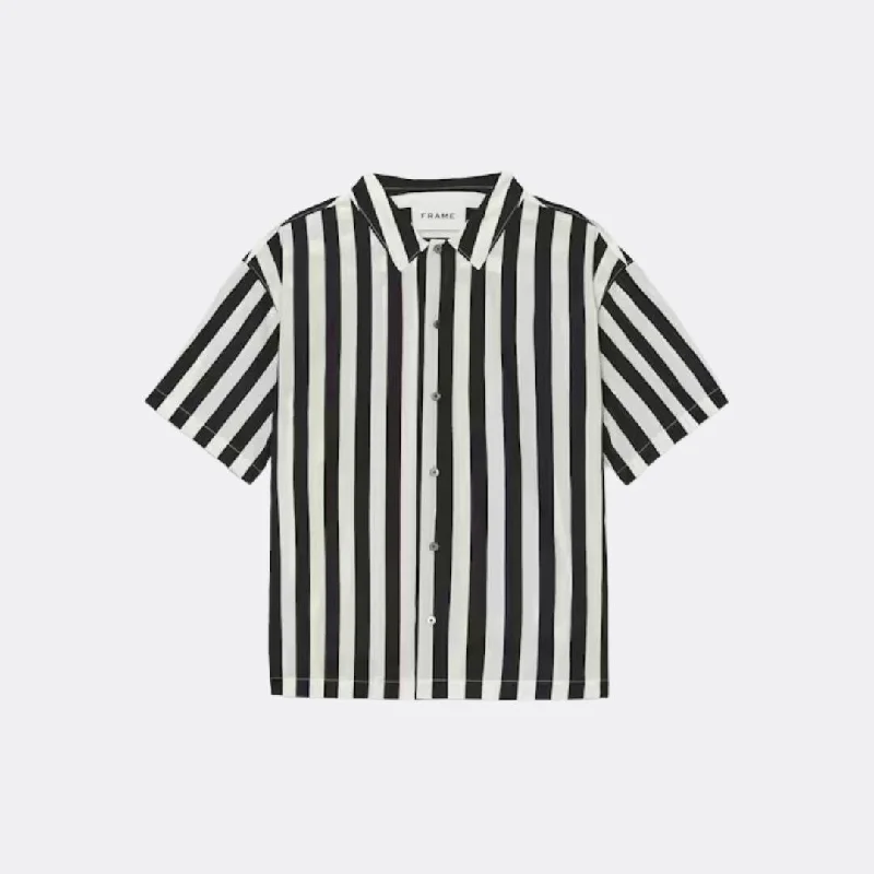 Camp Collar Shirt (Navy Stripe) Sophisticated Men's French