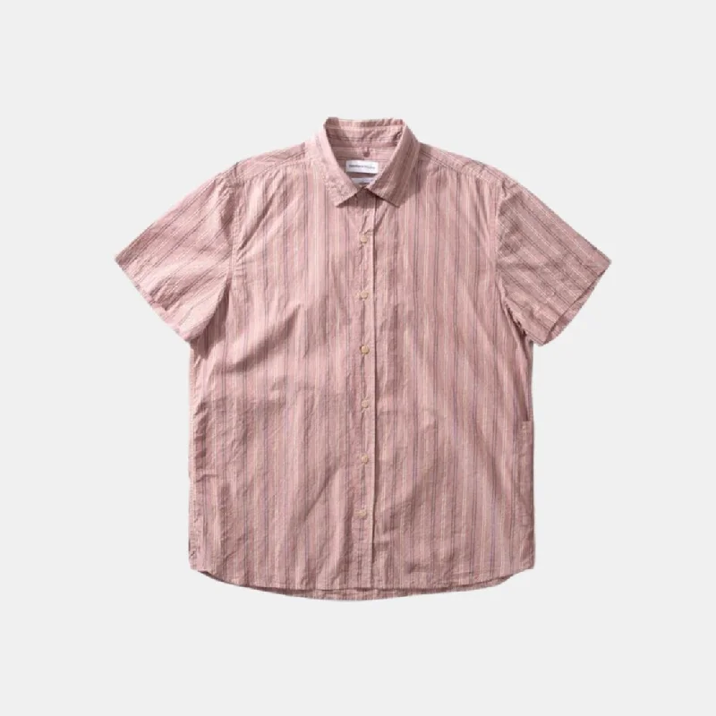 Stripe Short Sleeve Shirt (Plum) Cozy Men's Sherpa