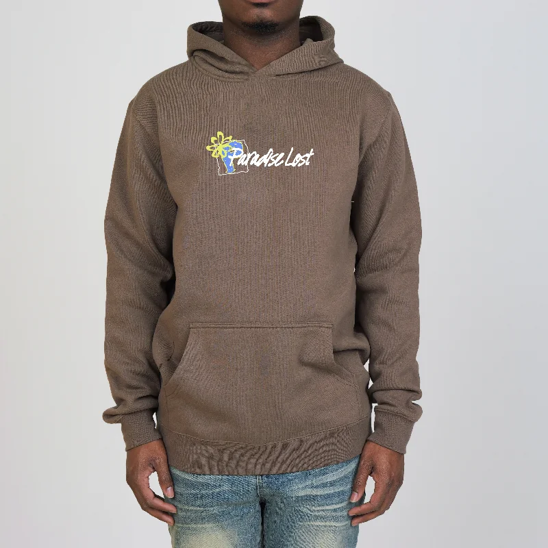 GETTING THROUGH PREM HOODIE WALNUT Unique Men's Patch