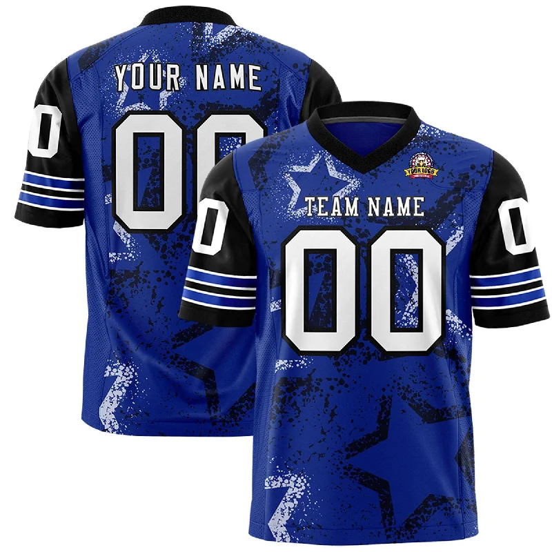 Custom Royal Pink-White Personalized Star Pattern Design Authentic Football Jersey Bohemian Men's Free