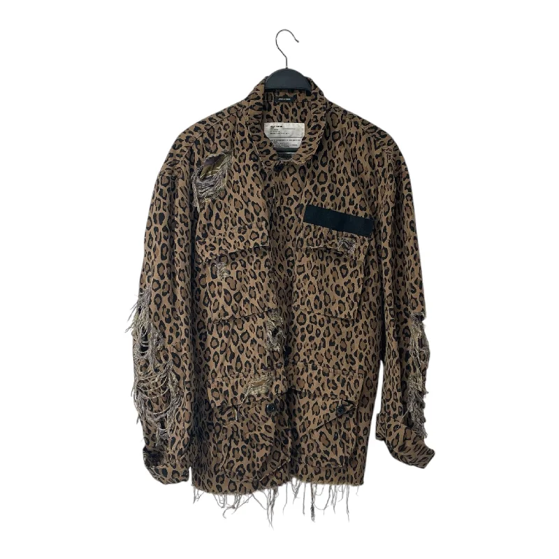 R13/Jacket/L/Cotton/BRW/Animal Pattern/ANIMAL PRINT WORKERS JACKET Casual Men's Loose