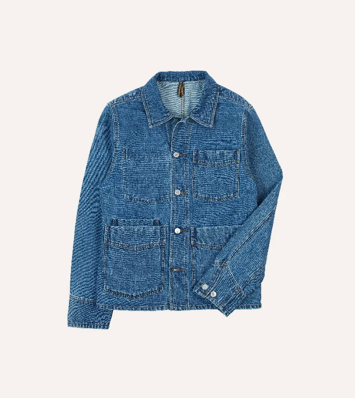 Bleach Wash Denim Work Jacket Street