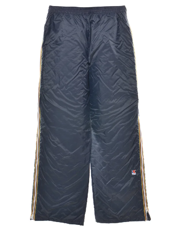 Wide Leg Navy Ski Trousers - W28 Cool Men's Distressed