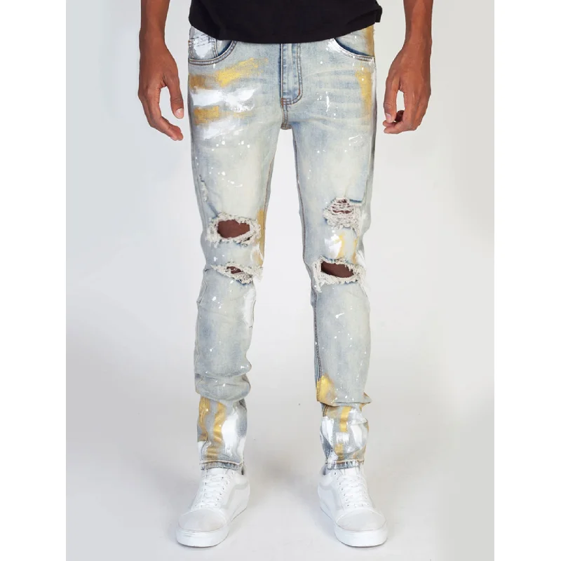 KDNK Painted Ripped Denim Jean (Blue) Masculine Men's 