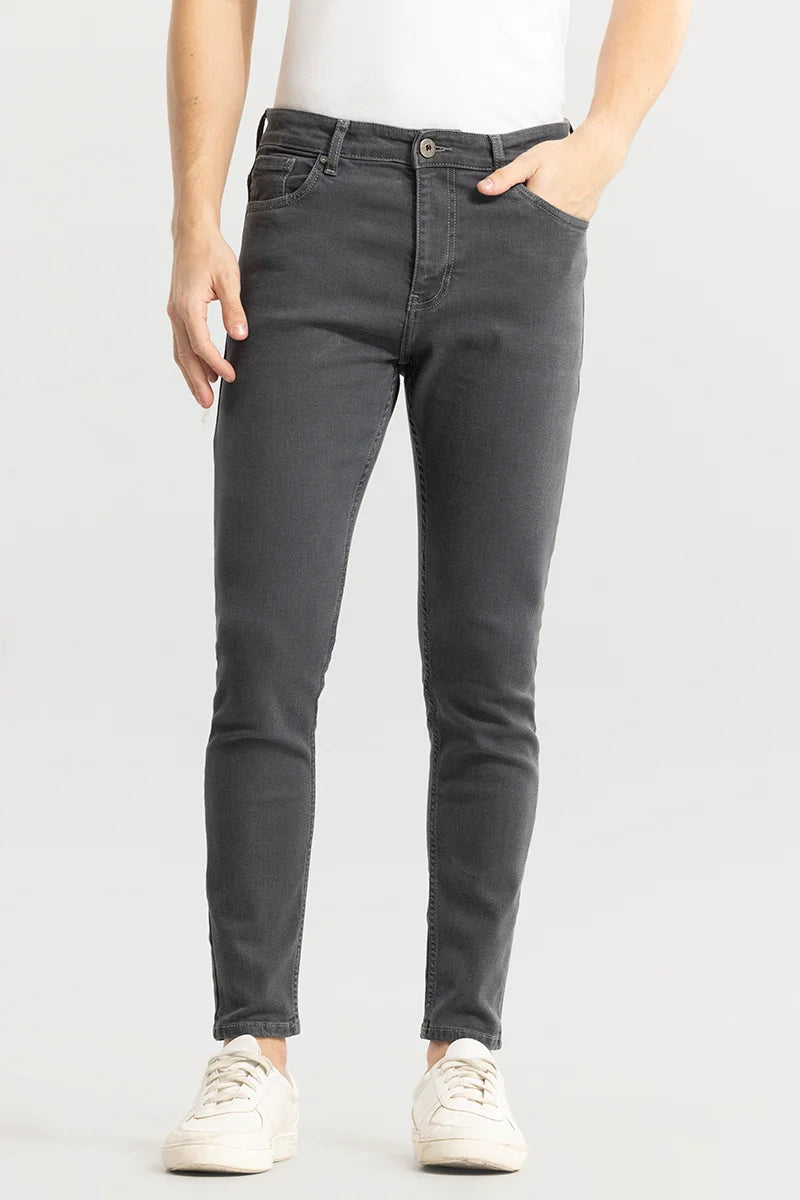 Ashen Dark Grey Skinny Jeans Streetwear Style