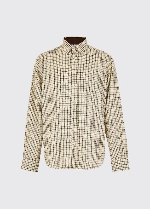 Connell Tattersall Check Shirt - Mahogany Youthful Men's Pop