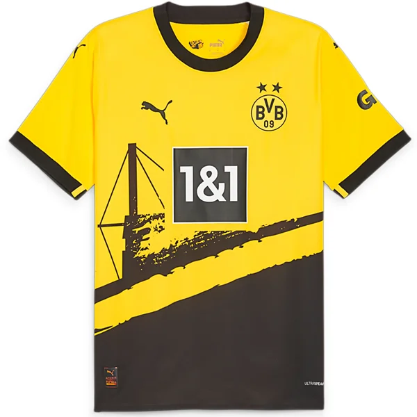 Puma Borussia Dortmund Authentic Home Jersey 23/24 (Cyber Yellow/Puma Black) Youthful Men's Pop