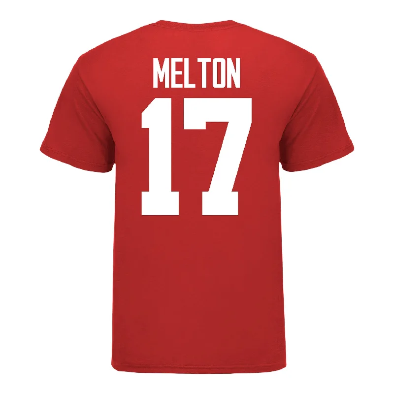 Ohio State Buckeyes #17 Mitchell Melton Student Athlete Football T-Shirt Sharp Men's Italian