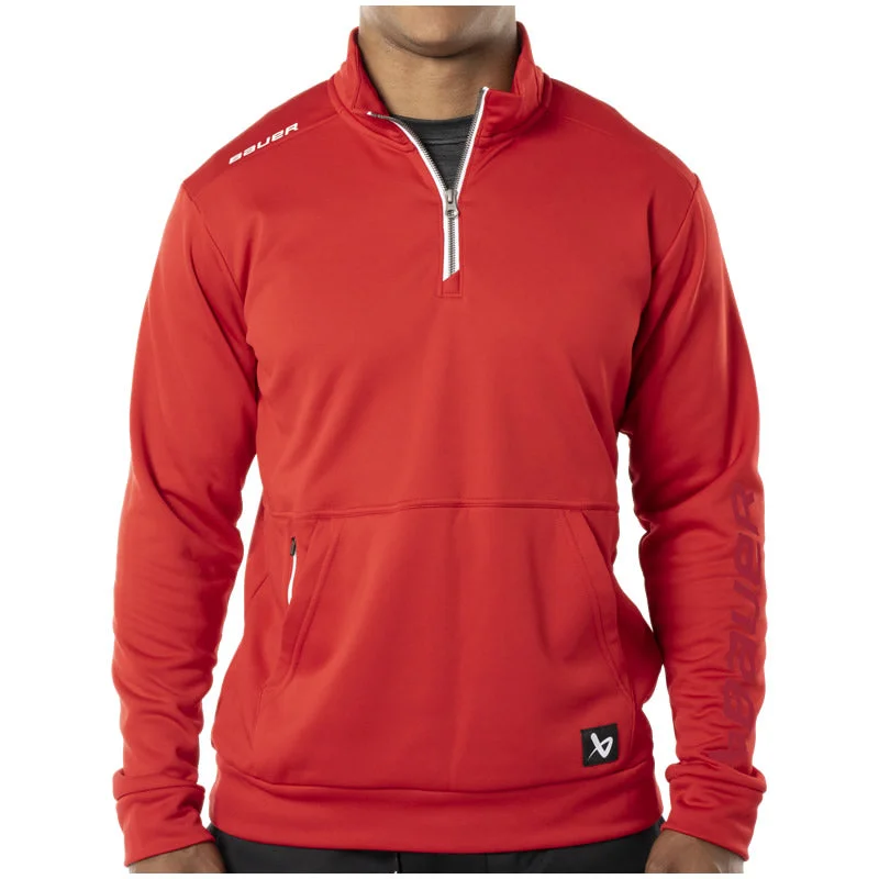 Bauer Team Fleece Red Half-Zip Sharp Men's Italian