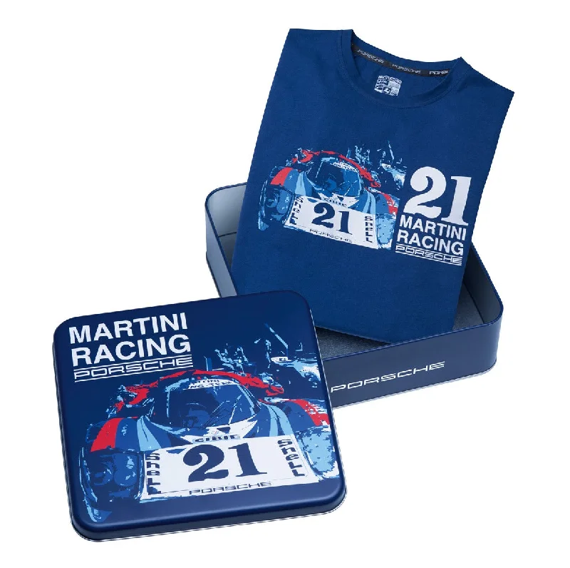 Porsche Collector's T-shirt Blue #21- Martini Racing Athletic Men's High