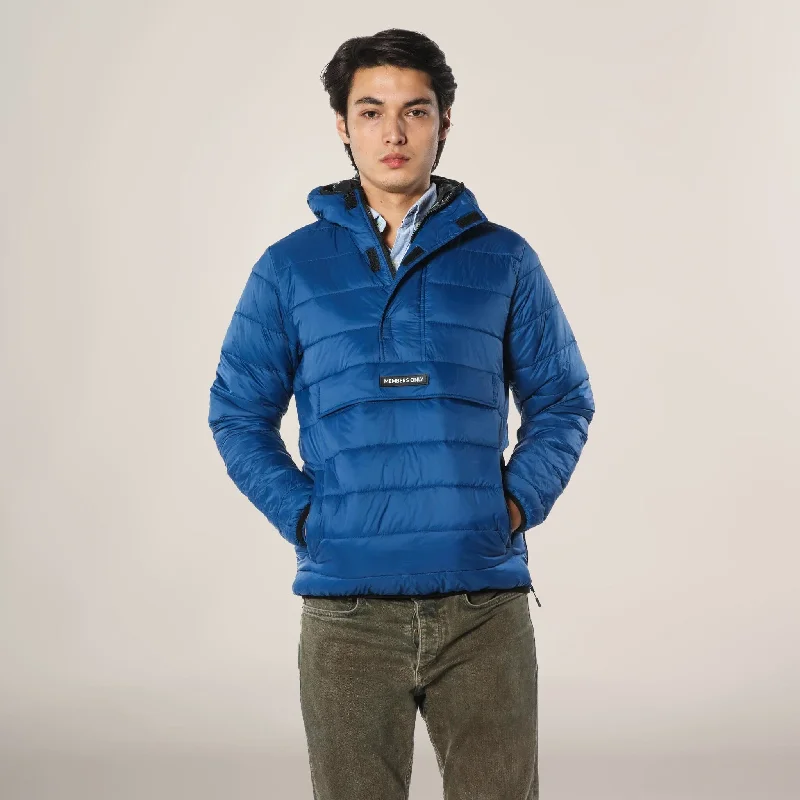 Men's Popover Puffer Jacket Monochromatic Office Style