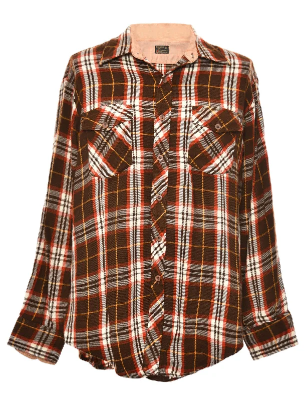 Brown Checked Shirt - XL Youthful Men's Pop