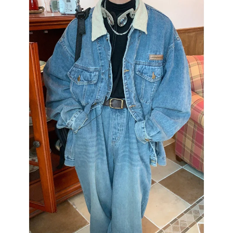 Retro Washed Denim Jacket Beach