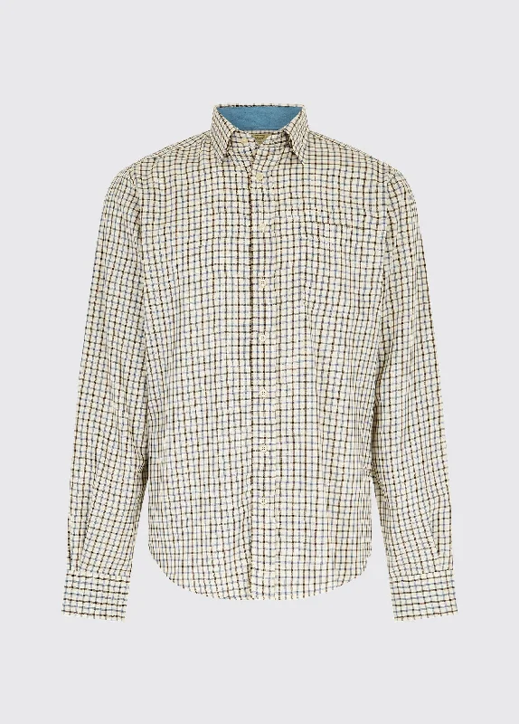 Connell Tattersall Check Shirt - Slate Blue Stylish Men's Tropical 