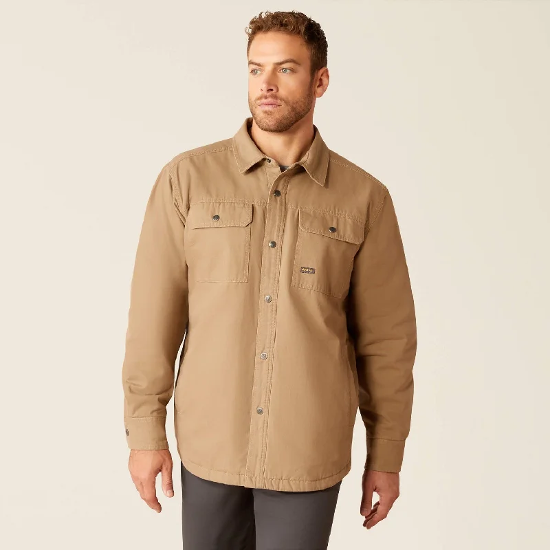 Ariat Men's Rebar Canvas Snap-Front Shirt Jacket Sporty Men's Athleisure 