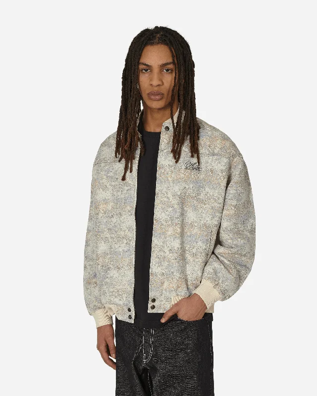 Hazy Jacquard Bomber Jacket Beige Tailored