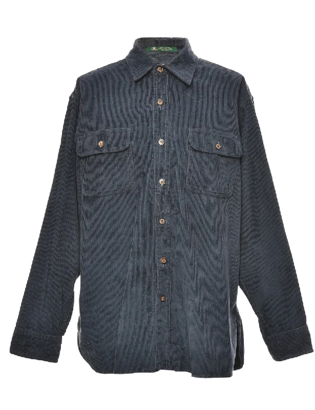 Navy Corduroy Shirt - L Practical Men's Quick