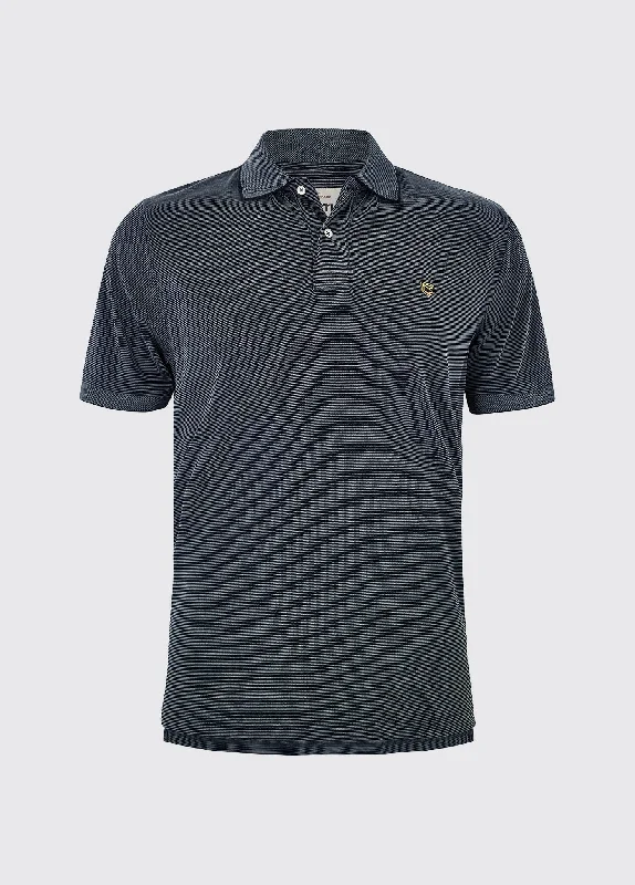 Mullaghmore Striped Polo - Steel Sporty Men's Tennis