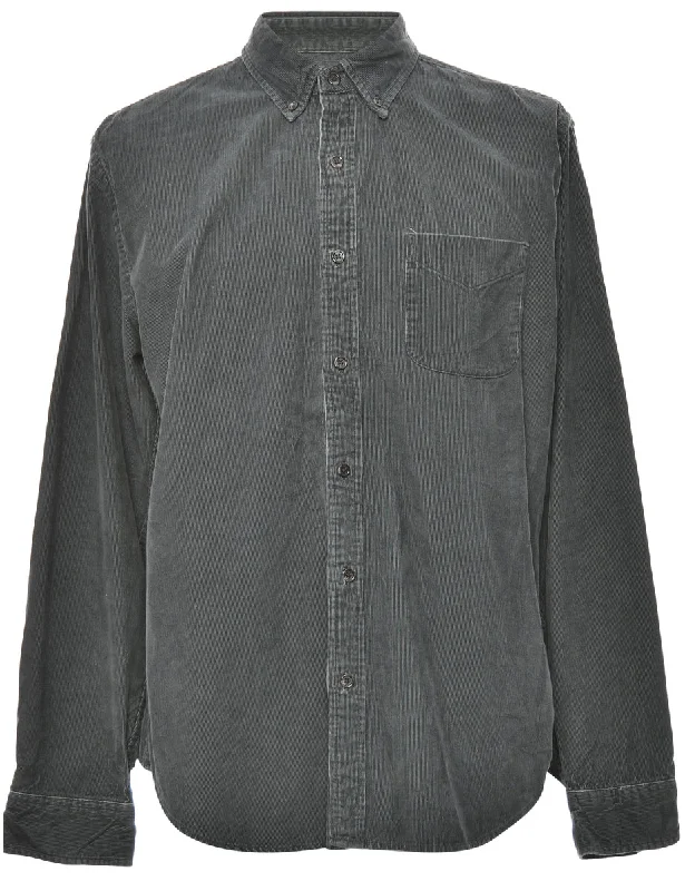 Corduroy Dark Grey Shirt - L Masculine Men's Thick