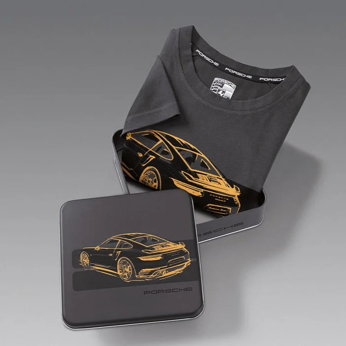 Porsche Collector's T-Shirt - 911 Turbo S Exclusive (USA version, graphic on back) Trendy Men's Oversized