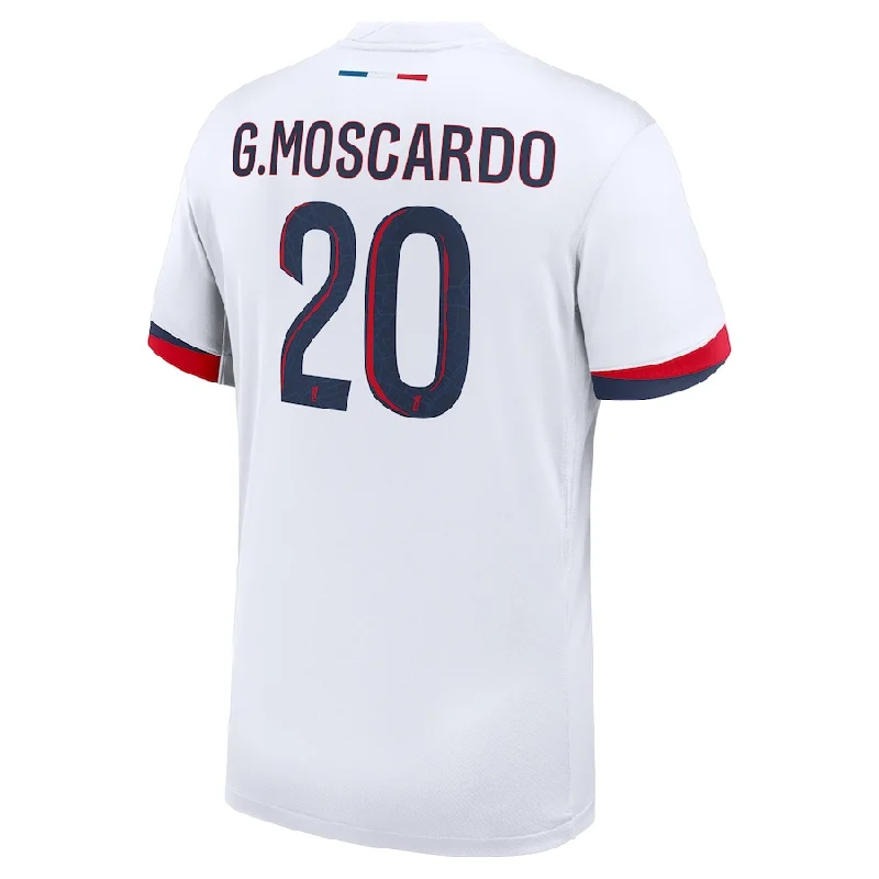 Nike Paris Saint-Germain Gabriel Moscardo Away Jersey 24/25 (White/Midnight Navy) Monochromatic Office Style