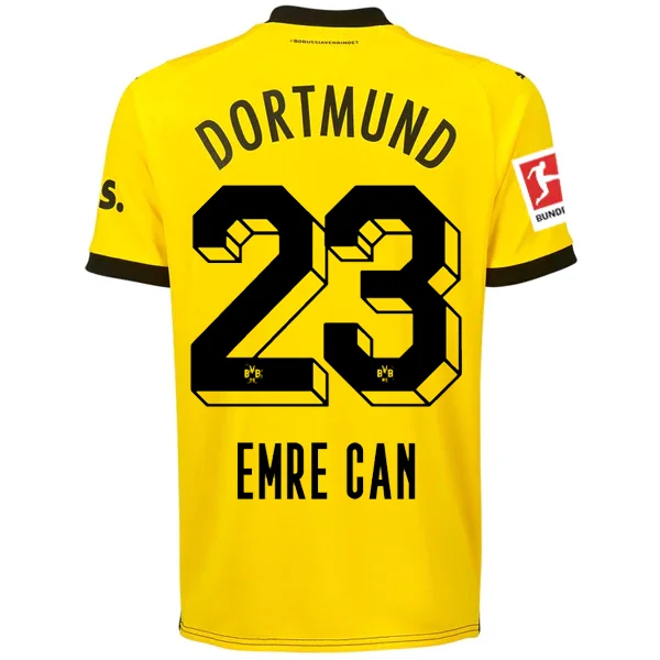 Puma Borussia Dortmund Emre Can Home Jersey w/ Bundesliga Patch 23/24 (Cyber Yellow/Puma Black) Dynamic Men's High