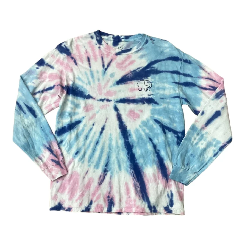 Tie Dye Print Top Long Sleeve Ivory Ella, Size M Streetwear Style